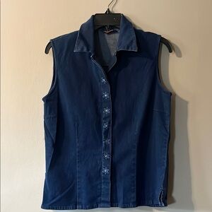 Denver Hayes Blue Button Down Shirt with Notched Collar